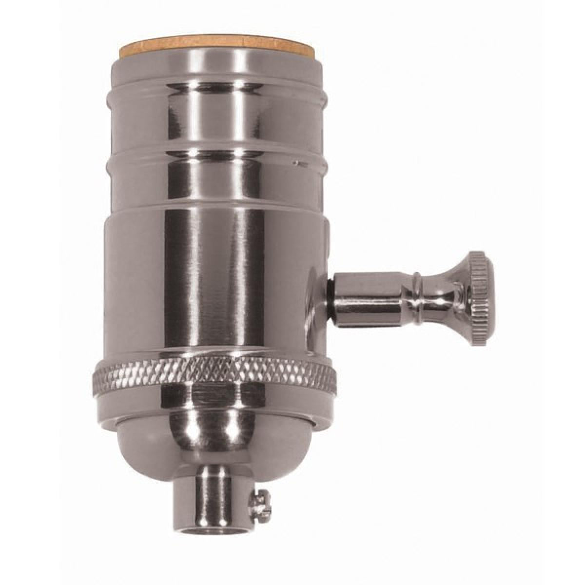 Satco - 80-1065 - Full Range Turn Knob Dimmer Socket With Removable Knob - Polished Nickel