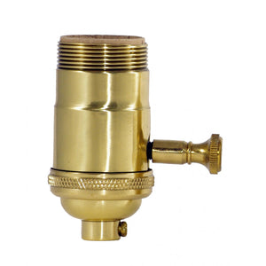 Satco - 80-1066 - 150W Full Range Turn Knob Dimmer Socket With Uno Thread - Polished Brass