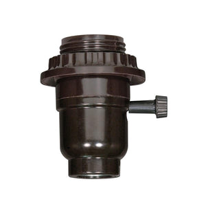 Satco - 80-1070 - On-Off Turn Knob With Full Uno Thread And Ring - Black