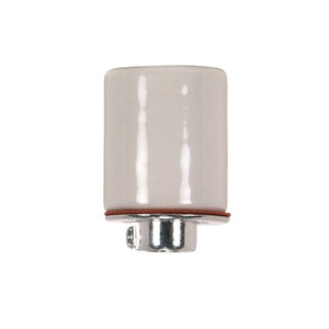 Satco - 80-1078 - Keyless Porcelain Socket With Metal 1/4 Ips Cap - Glazed