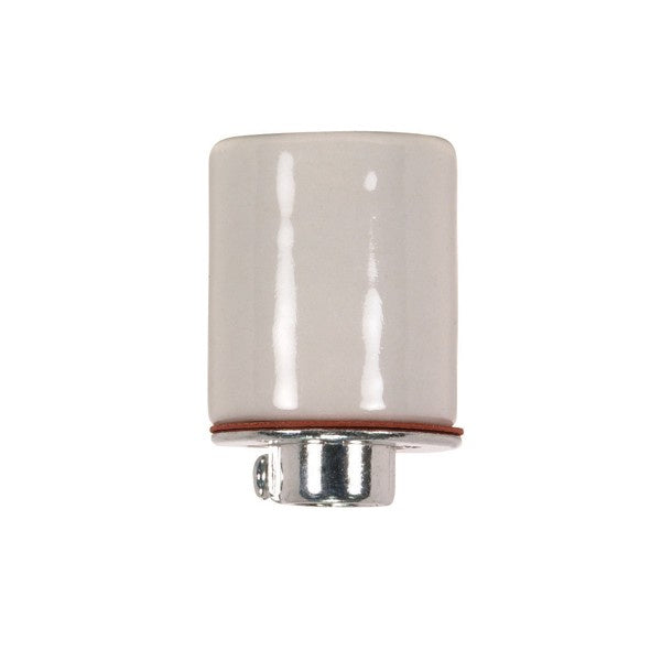 Satco - 80-1078 - Keyless Porcelain Socket With Metal 1/4 Ips Cap - Glazed