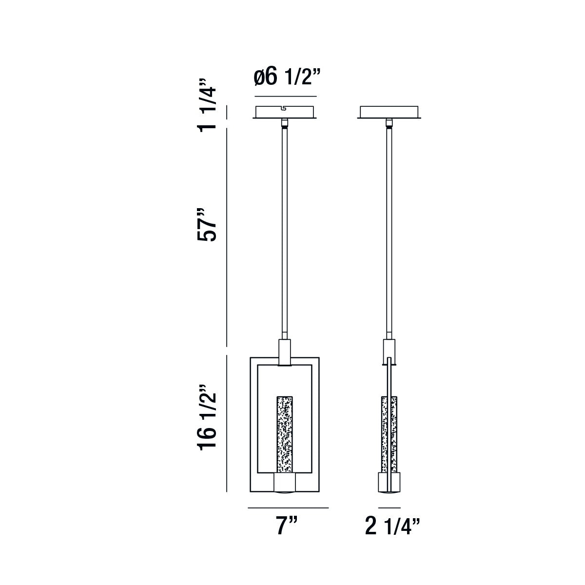 Eurofase - 35948-018 - HANSON-PEN-2LT-17IN-BK-CL - HANSON - Black