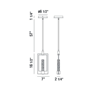 Eurofase - 35948-018 - HANSON-PEN-2LT-17IN-BK-CL - HANSON - Black