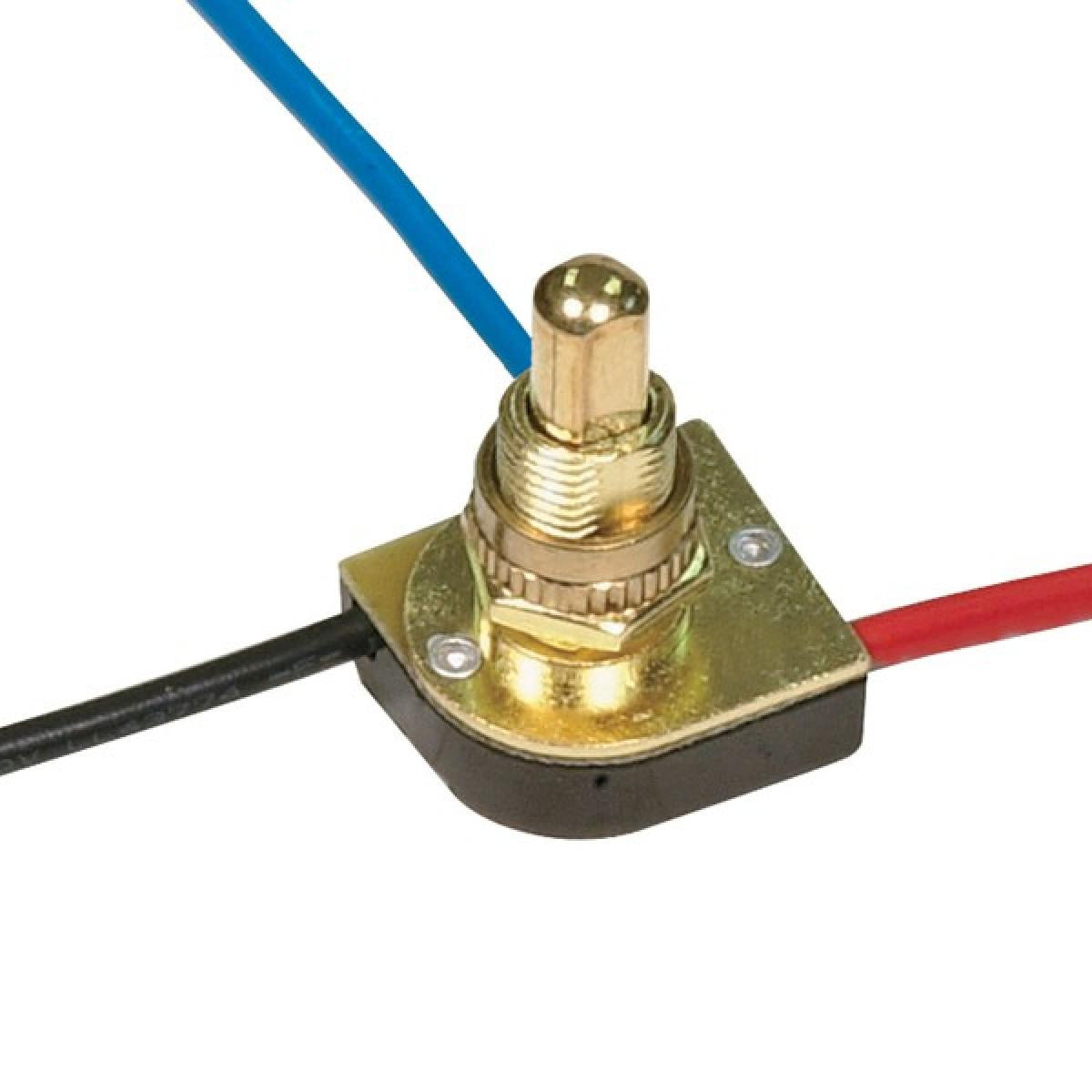 Satco - 80-1128 - 3-Way Metal Push Switch - Brass Plated