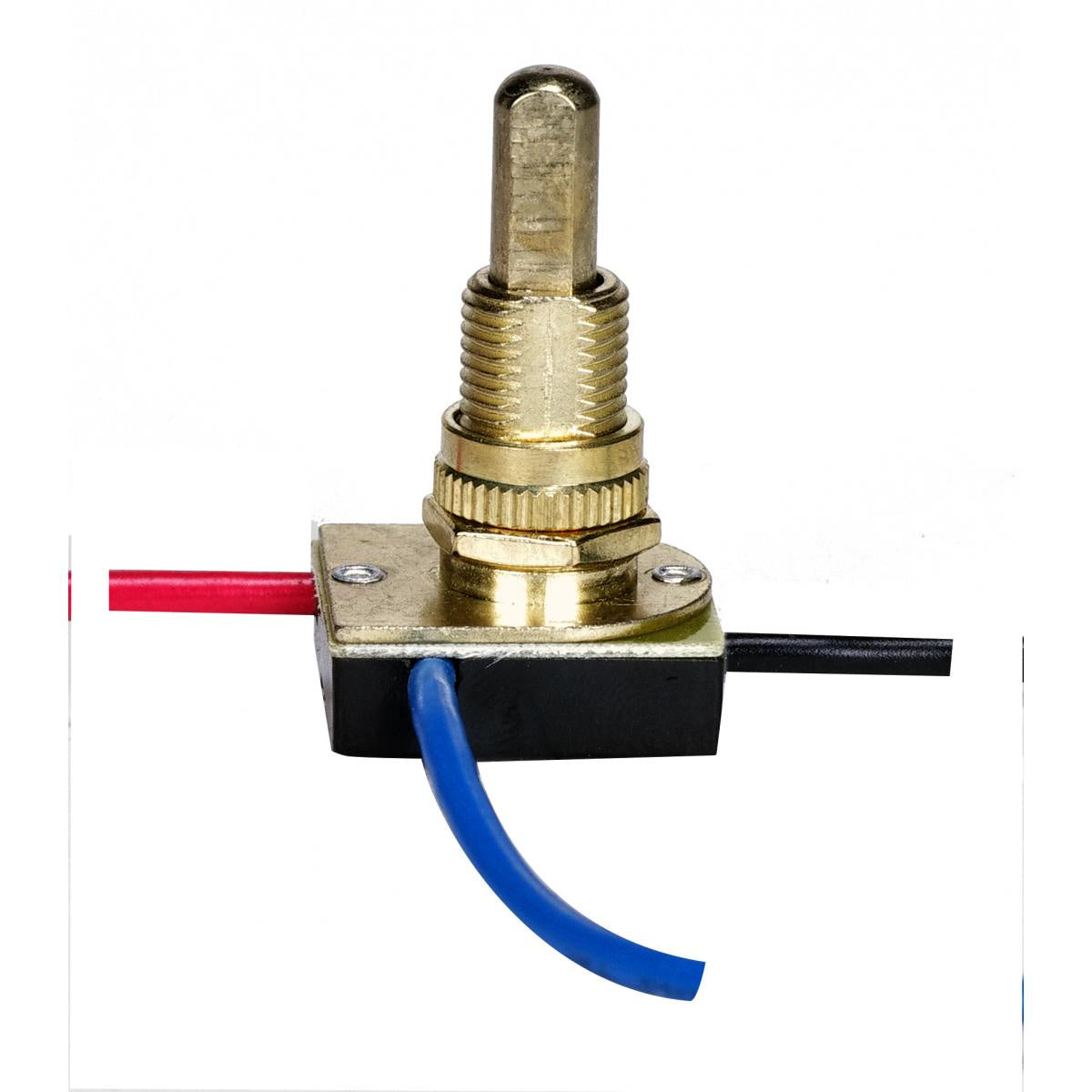 Satco - 80-1130 - 3-Way Metal Push Switch - Brass Plated