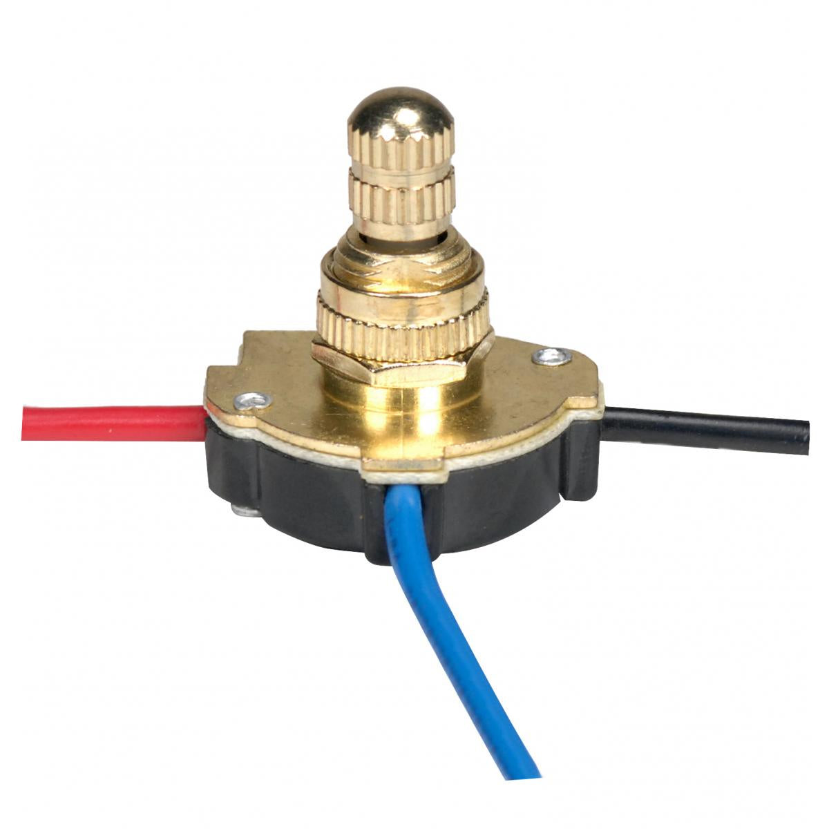 Satco - 80-1136 - 3-Way Metal Rotary Switch - Brass Plated