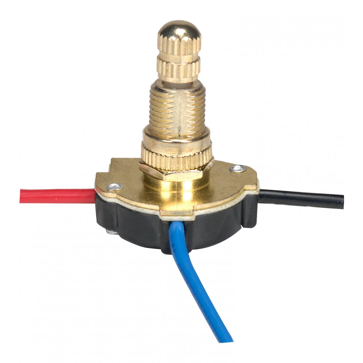 Satco - 80-1138 - 3-Way Metal Rotary Switch - Brass Plated