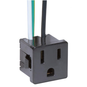 Satco - 80-1142 - 3 Wire, 2 Pole Snap-In Convenience Outlet - Black