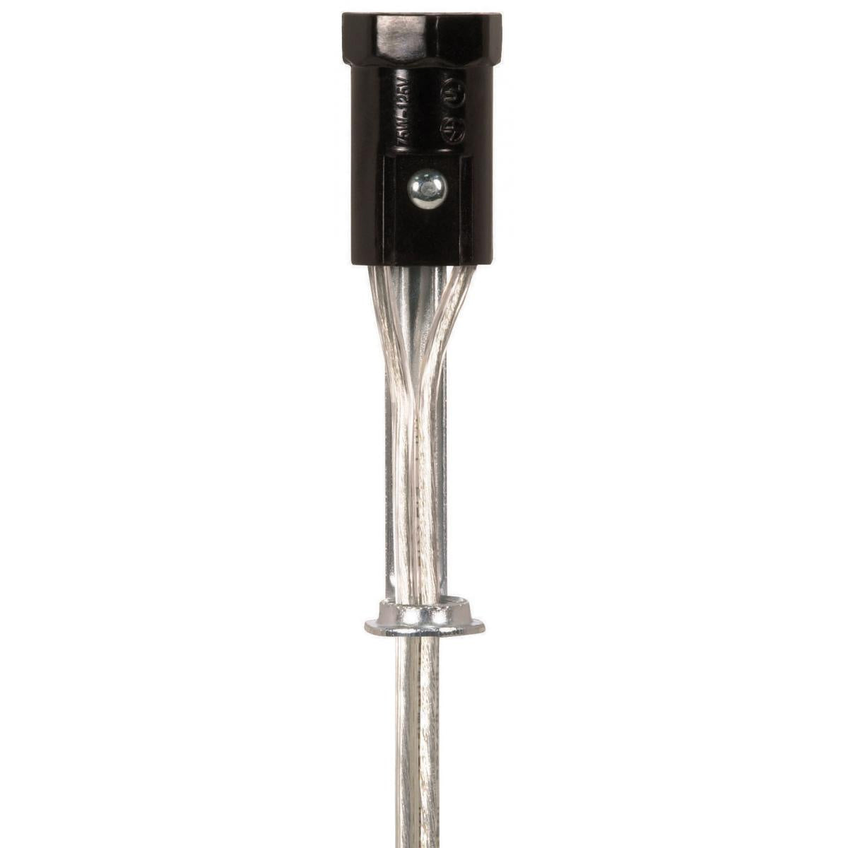 Satco - 80-1148 - Phenolic Candelabra Sockets With Leads - Black
