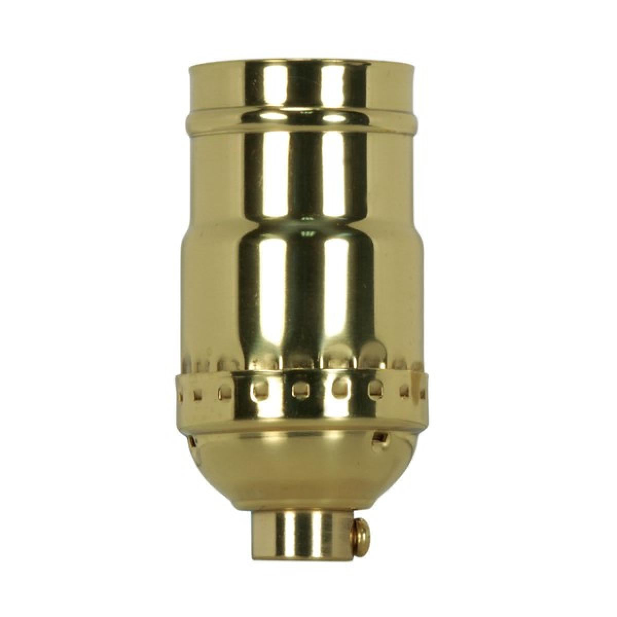 Satco - 80-1175 - 3-Way (2 Circuit) Keyless Socket - Polished Brass