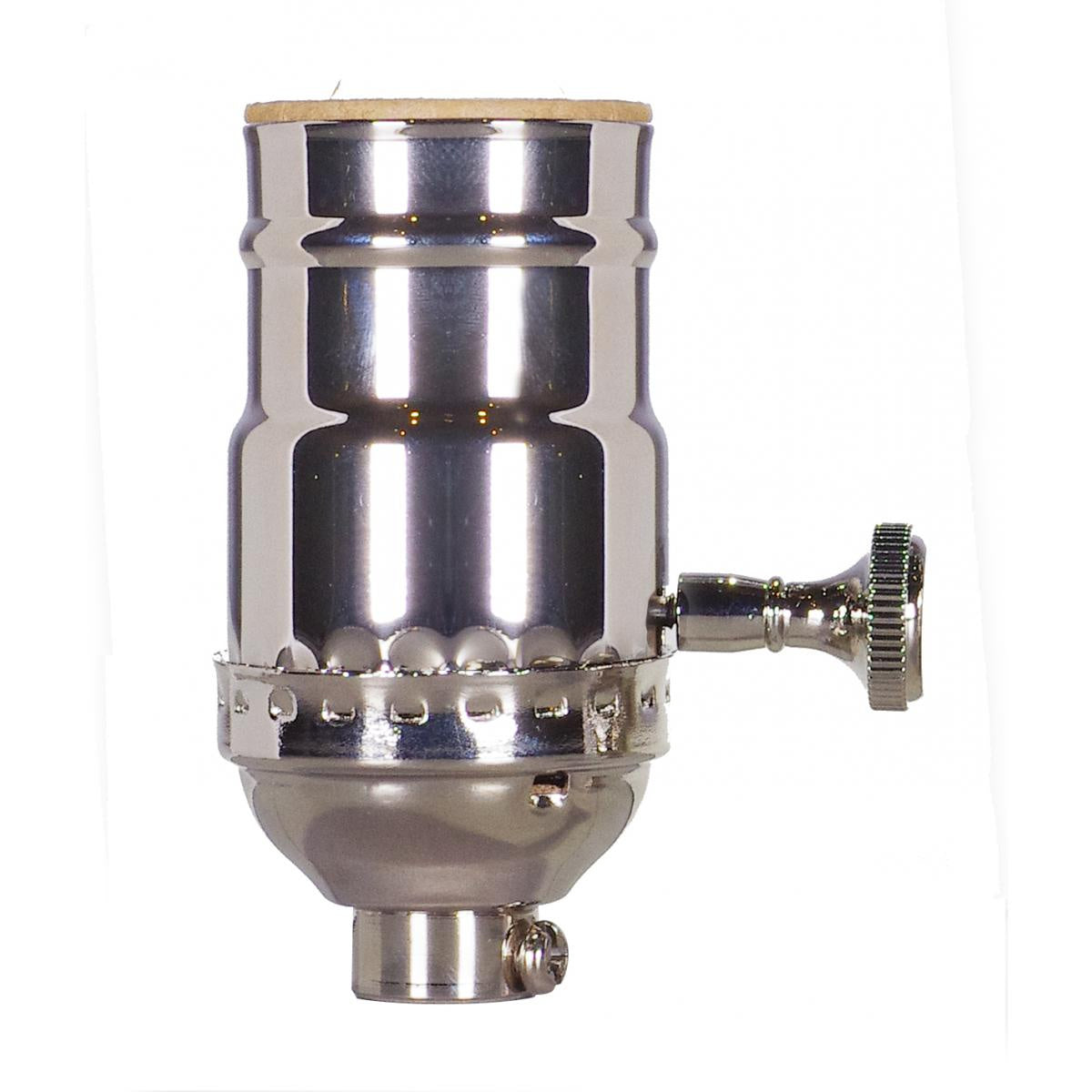 Satco - 80-1180 - On-Off Turn Knob Socket W/Removable Knob - Polished Nickel