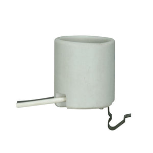 Satco - 80-1221 - Keyless Porcelain Socket W/Snap-In Clip - White