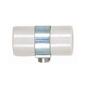 Satco - 80-1226 - Twin Porcelain Socket With Flange Bushing Cap - Glazed White