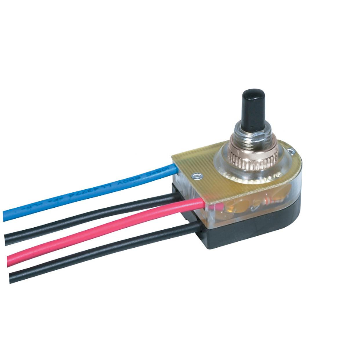 Satco - 80-1356 - On-Off Lighted Push Switch - Nickel Plated