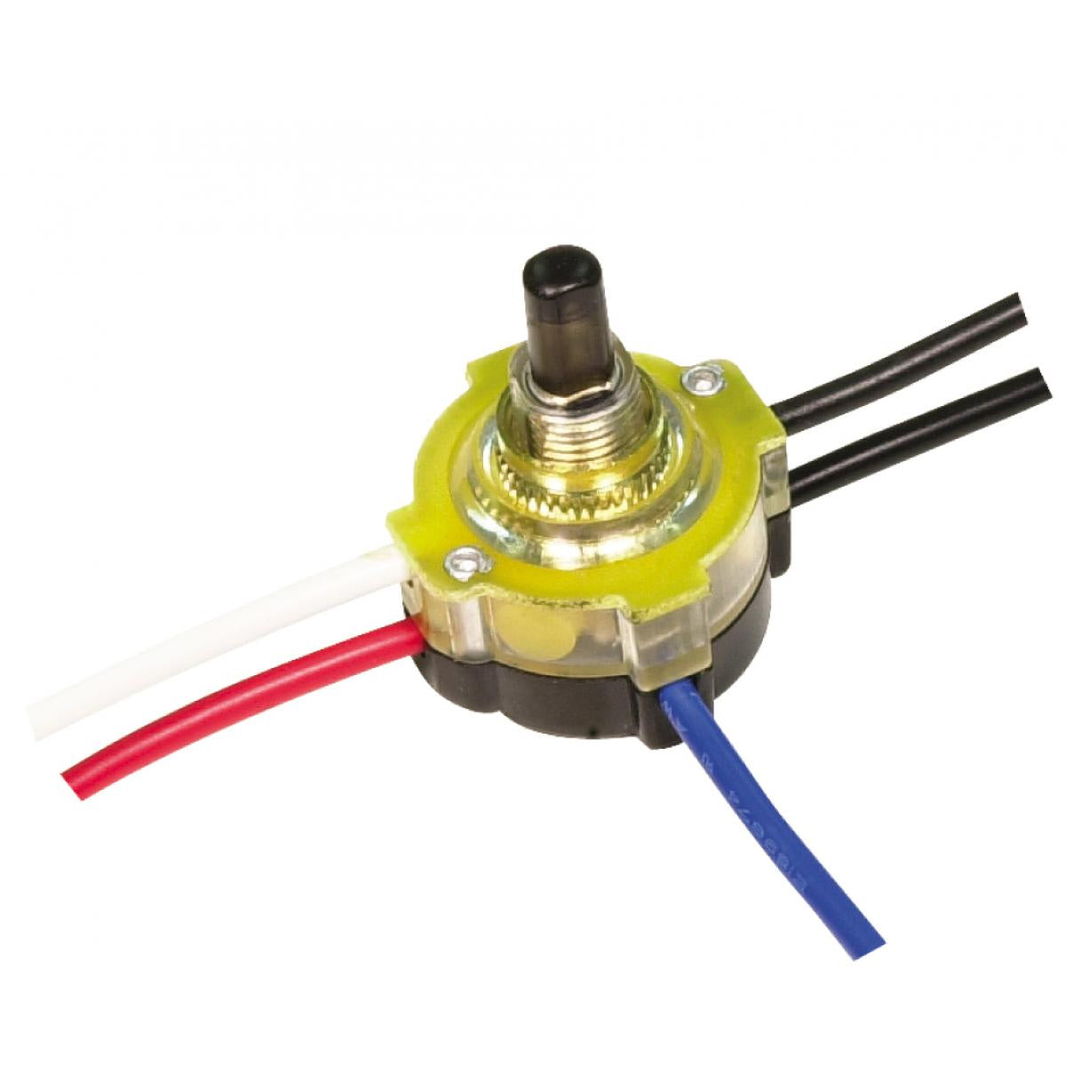 Satco - 80-1357 - 3-Way Lighted Push Switch - Brass Plated