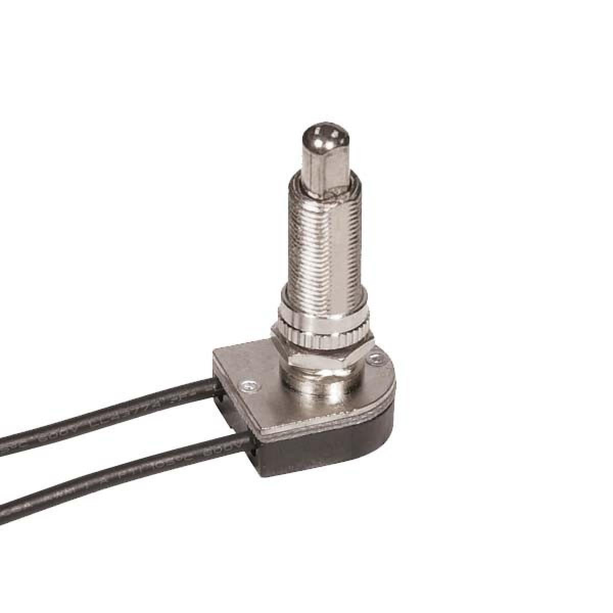 Satco - 80-1368 - On-Off Metal Push Switch - Nickel Plated