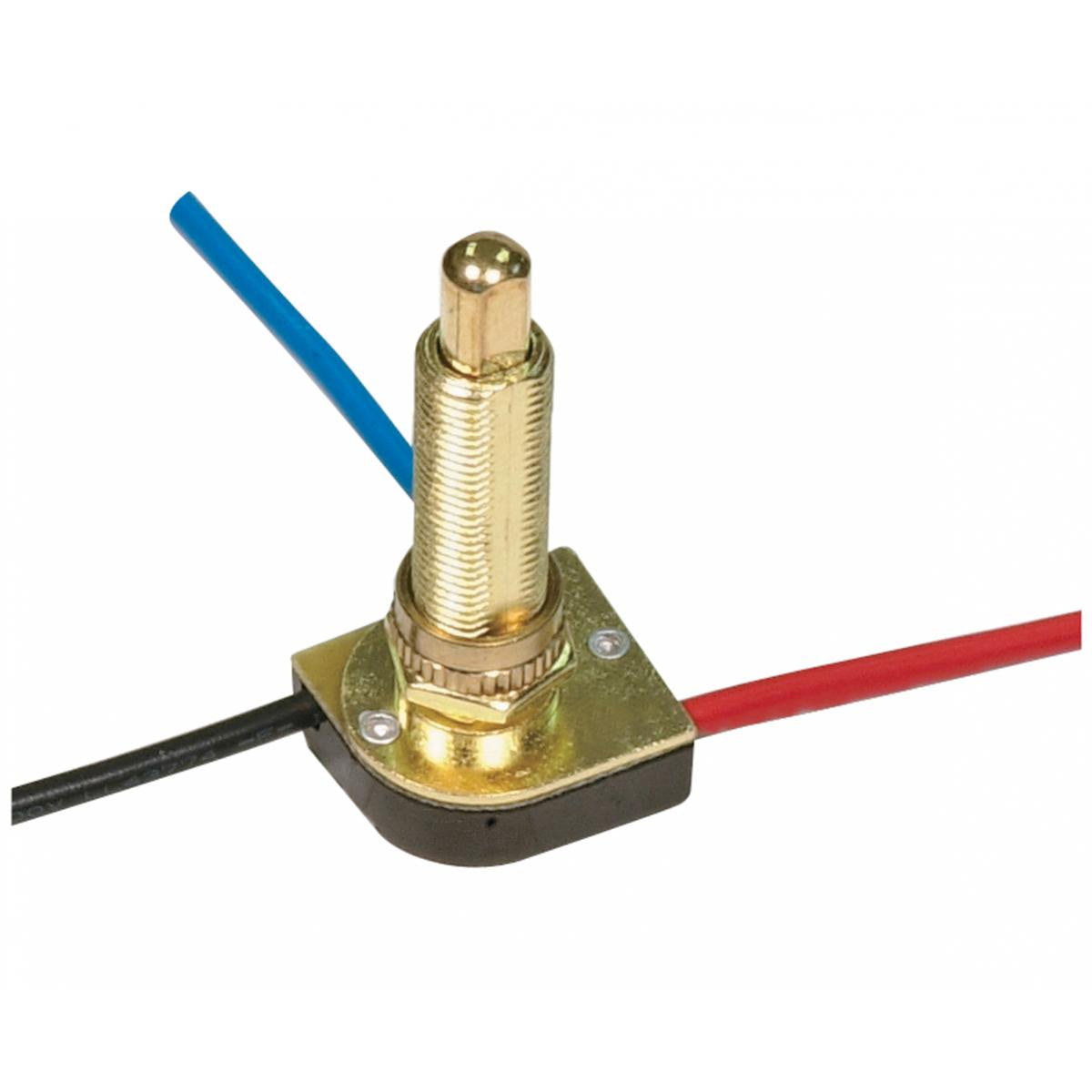 Satco - 80-1369 - 3-Way Metal Push Switch - Brass Plated