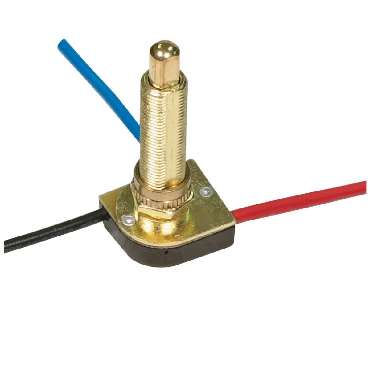 Satco - 80-1411 - 3-Way Metal Push Switch - Brass Plated