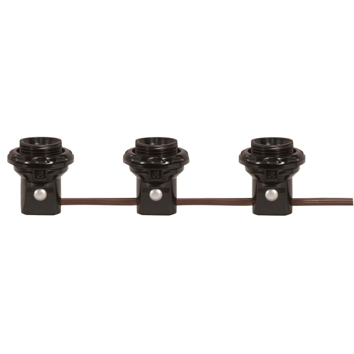 Satco - 80-1474 - 3-Light Phenolic Threaded Candelabra Harness Set - Black