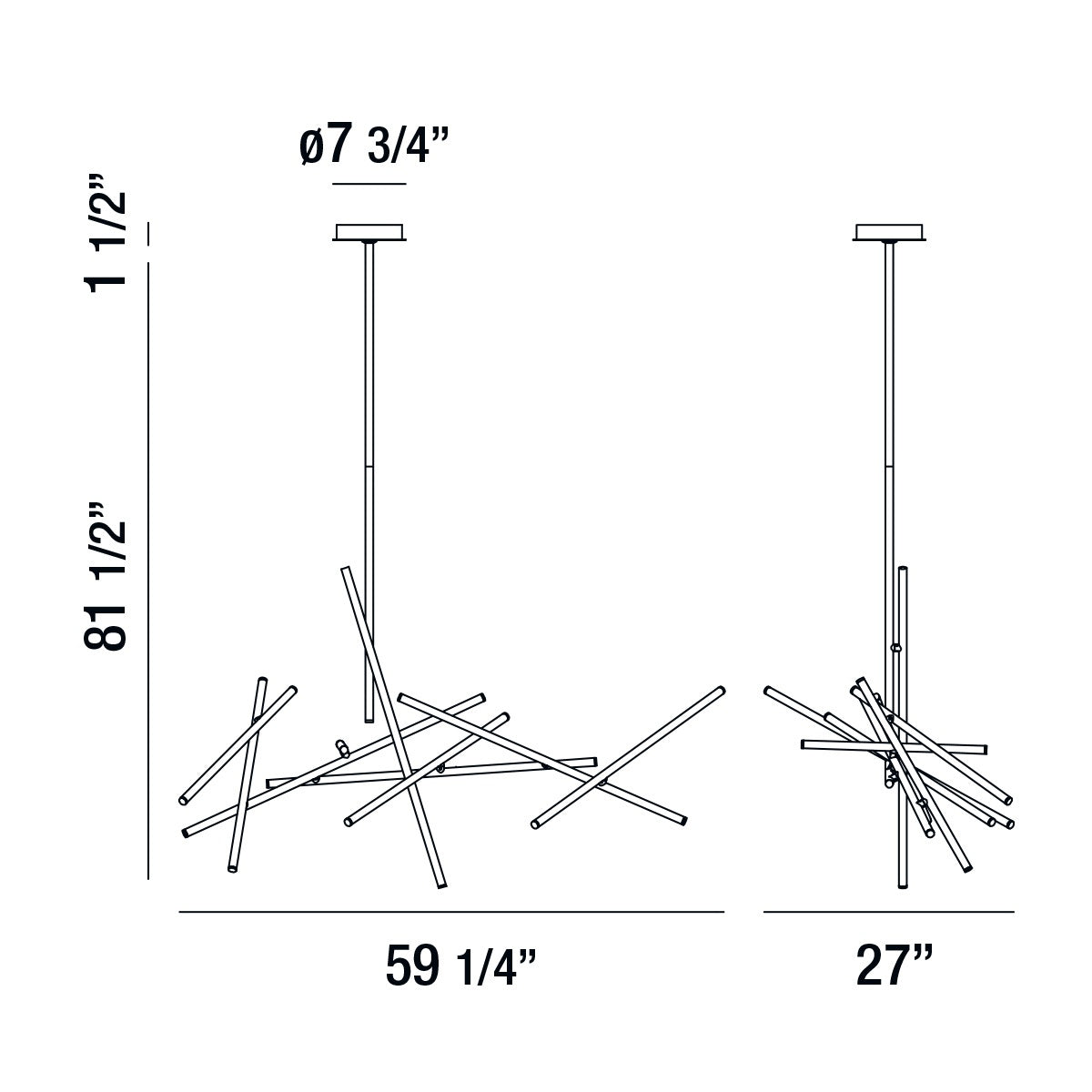 Eurofase - 36251-032 - CROSSROADS-CHD-18LT-59IN-BR - CROSSROADS - Brass