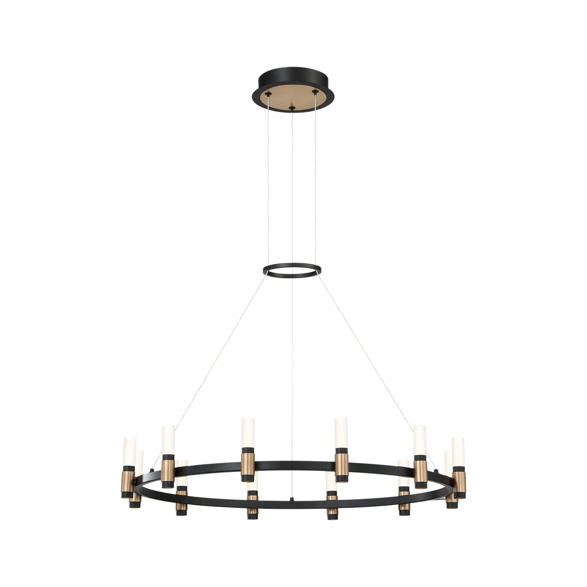 Eurofase - 37043-018 - ALBANY-CHD-12LT-32IN-BRBM-WH - ALBANY - Brass-Black
