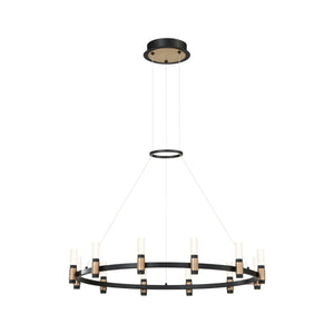 Eurofase - 37043-018 - ALBANY-CHD-12LT-32IN-BRBM-WH - ALBANY - Brass-Black