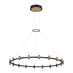 Eurofase - 37044-015 - ALBANY-CHD-18LT-45IN-BRBM-WH - ALBANY - Brass-Black