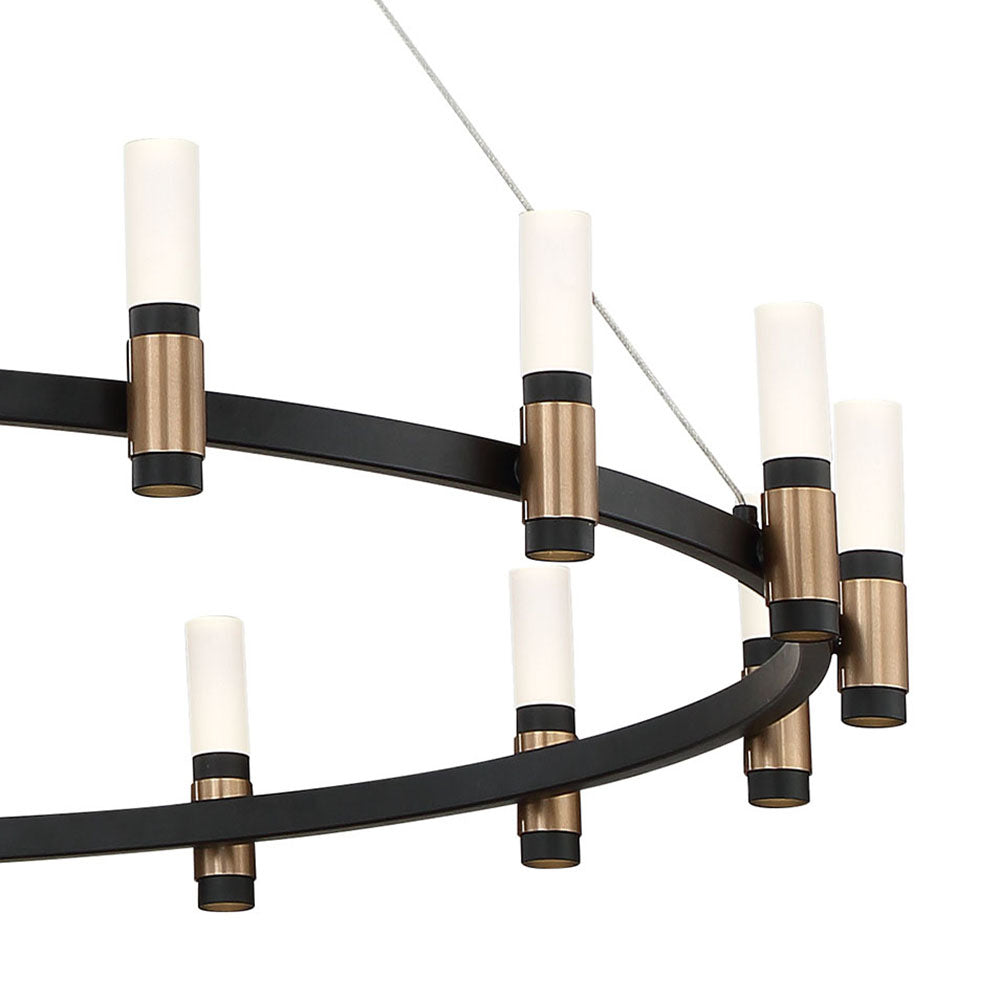 Eurofase - 37045-012 - ALBANY-CHD-21LT-60IN-BRBM-WH - ALBANY - Brass-Black