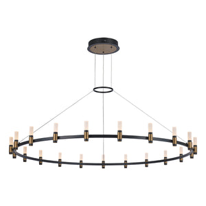 Eurofase - 37045-012 - ALBANY-CHD-21LT-60IN-BRBM-WH - ALBANY - Brass-Black