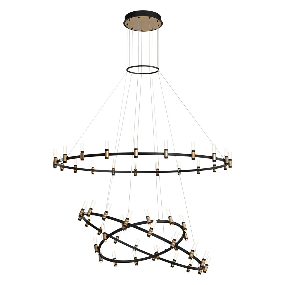 Eurofase - 37046-019 - ALBANY-CHD-51LT-60IN-BRBM-WH - ALBANY - Brass-Black