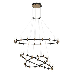 Eurofase - 37046-019 - ALBANY-CHD-51LT-60IN-BRBM-WH - ALBANY - Brass-Black