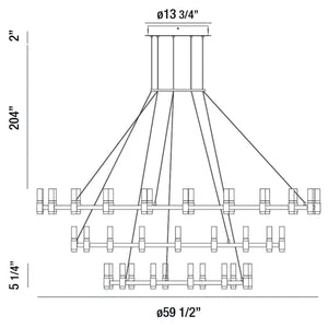 Eurofase - 37046-019 - LED Chandelier - Albany - Deep Black/Brass