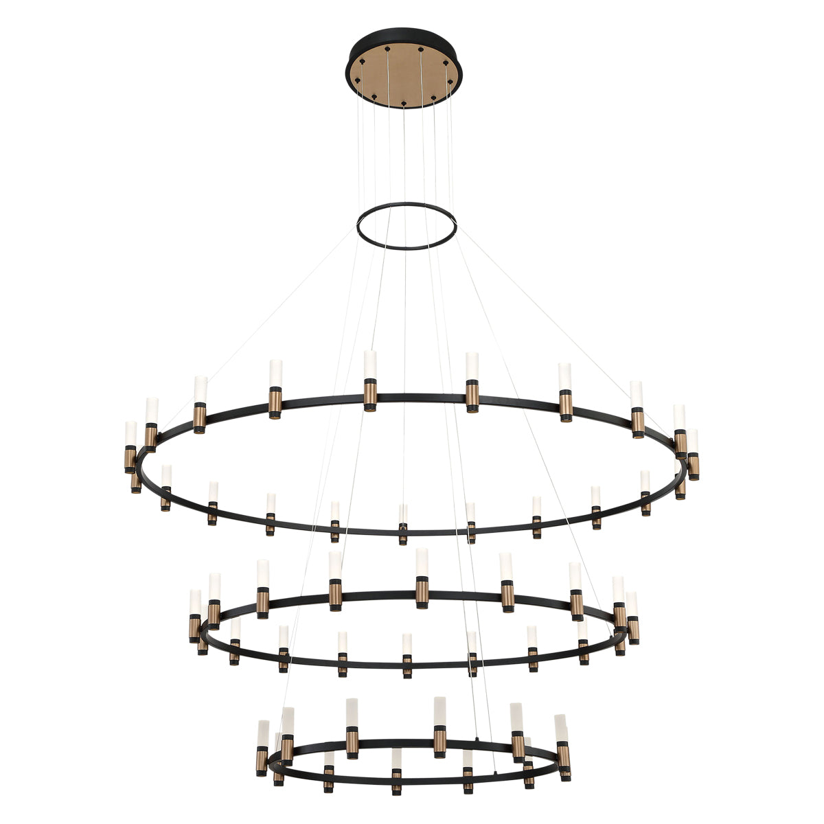 Eurofase - 37046-019 - ALBANY-CHD-51LT-60IN-BRBM-WH - ALBANY - Brass-Black