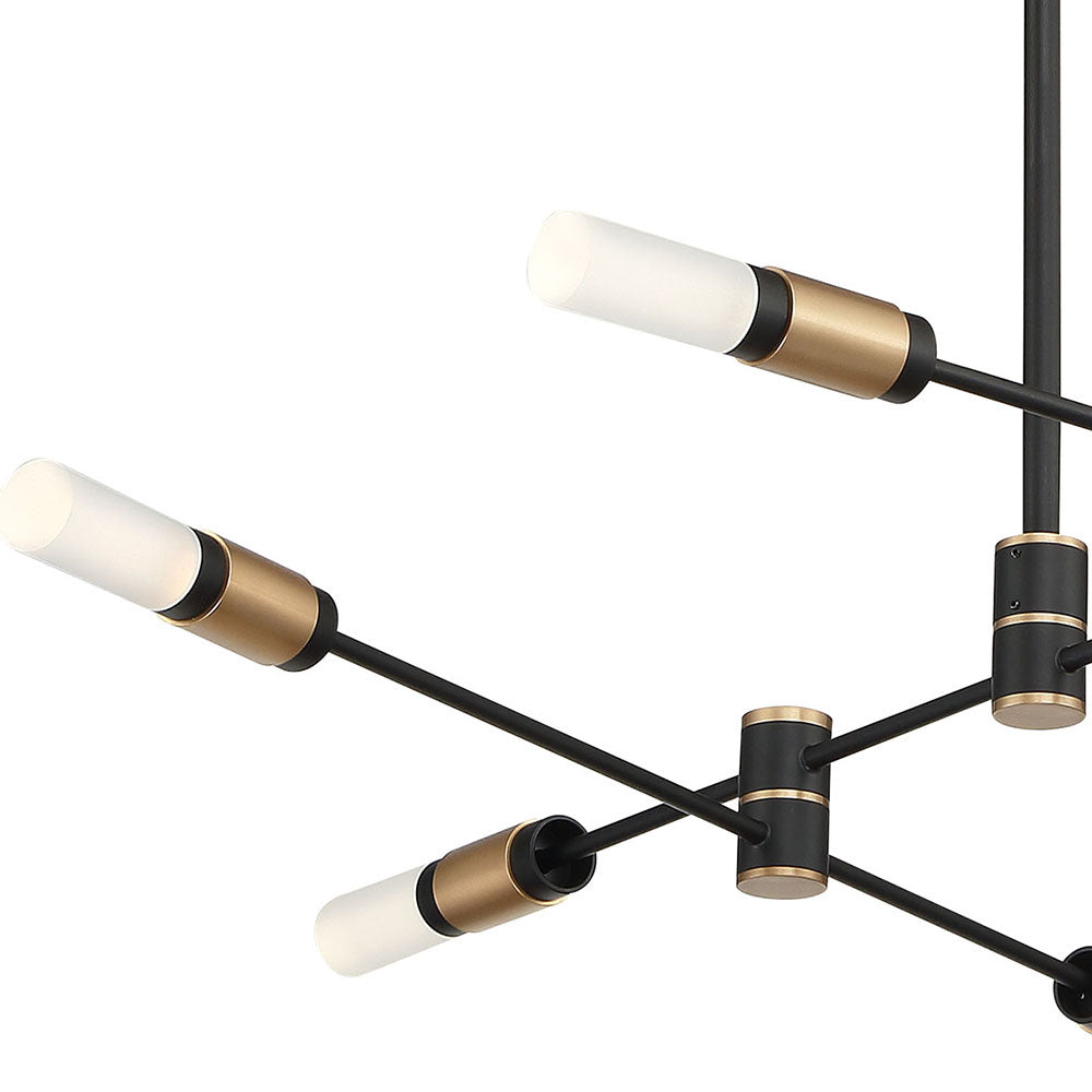 Eurofase - 37050-016 - ALBANY-CHD-6LT-32IN-BRBM-WH - ALBANY - Brass-Black