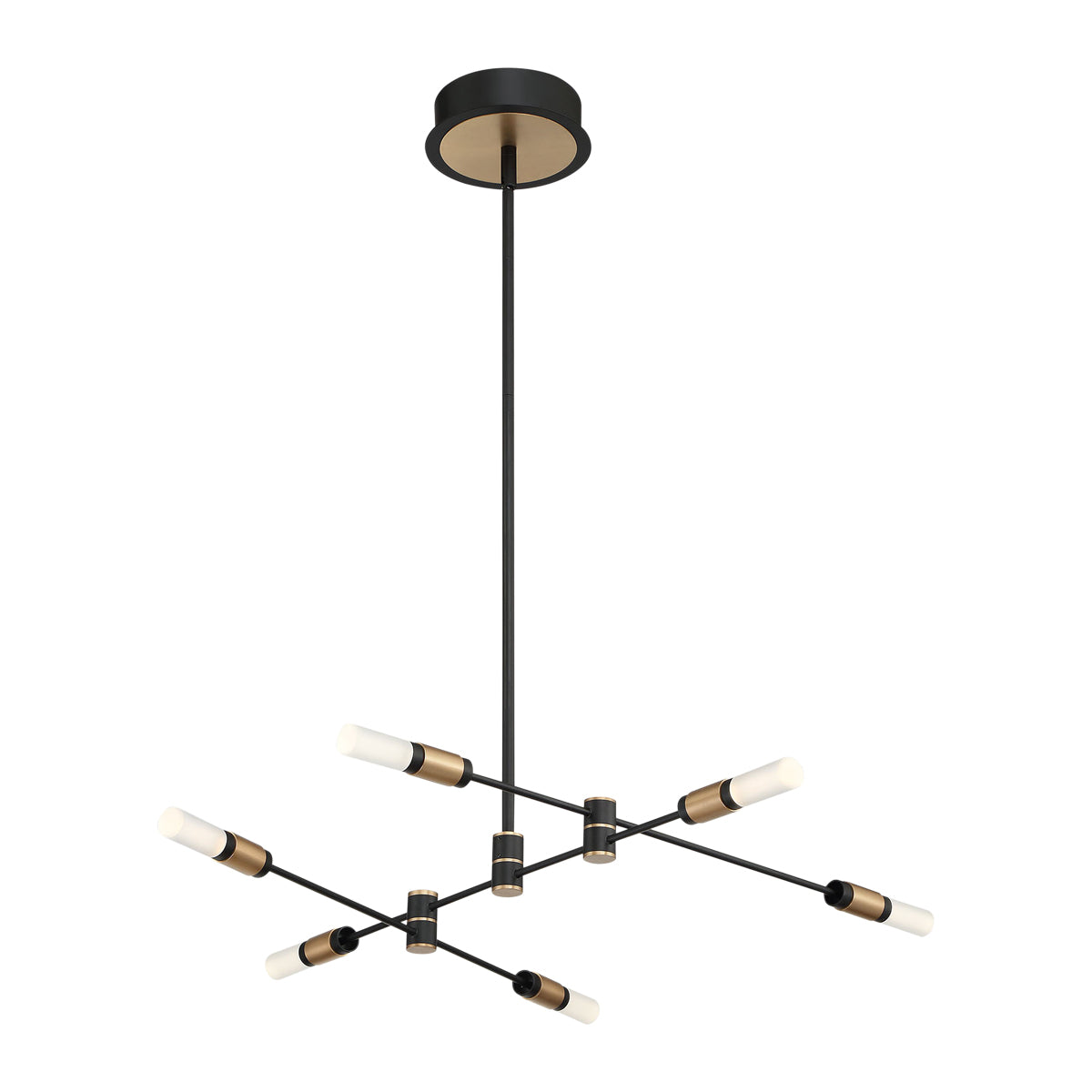 Eurofase - 37050-016 - ALBANY-CHD-6LT-32IN-BRBM-WH - ALBANY - Brass-Black