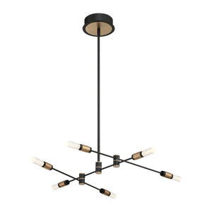 Eurofase - 37050-016 - ALBANY-CHD-6LT-32IN-BRBM-WH - ALBANY - Brass-Black