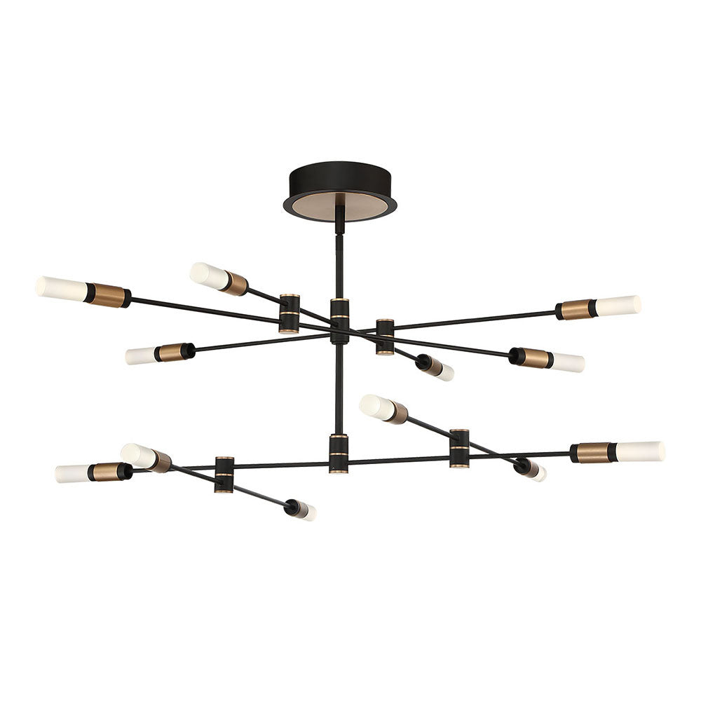 Eurofase - 37051-013 - ALBANY-CHD-12LT-41IN-BRBM-WH - ALBANY - Brass-Black