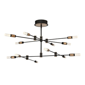 Eurofase - 37051-013 - ALBANY-CHD-12LT-41IN-BRBM-WH - ALBANY - Brass-Black