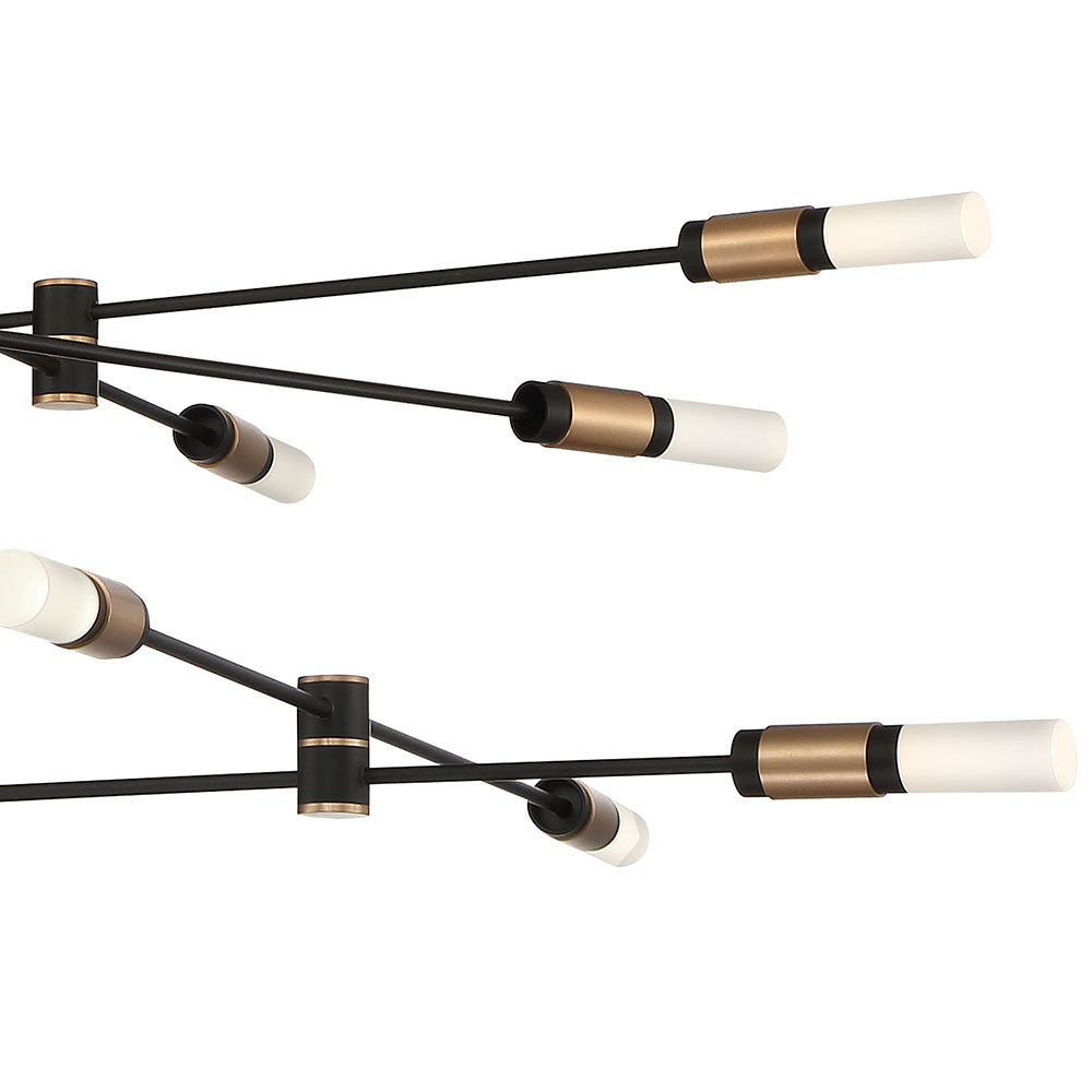 Eurofase - 37051-013 - ALBANY-CHD-12LT-41IN-BRBM-WH - ALBANY - Brass-Black