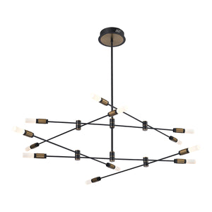 Eurofase - 37051-013 - ALBANY-CHD-12LT-41IN-BRBM-WH - ALBANY - Brass-Black