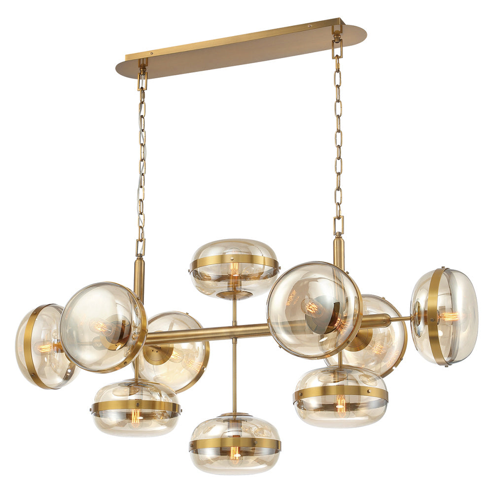 Eurofase - 37089-016 - NOTTINGHAM-CHD-10LT-54IN-BR-AM - NOTTINGHAM - Brass
