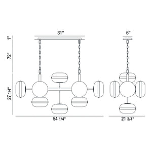 Eurofase - 37089-016 - NOTTINGHAM-CHD-10LT-54IN-BR-AM - NOTTINGHAM - Brass