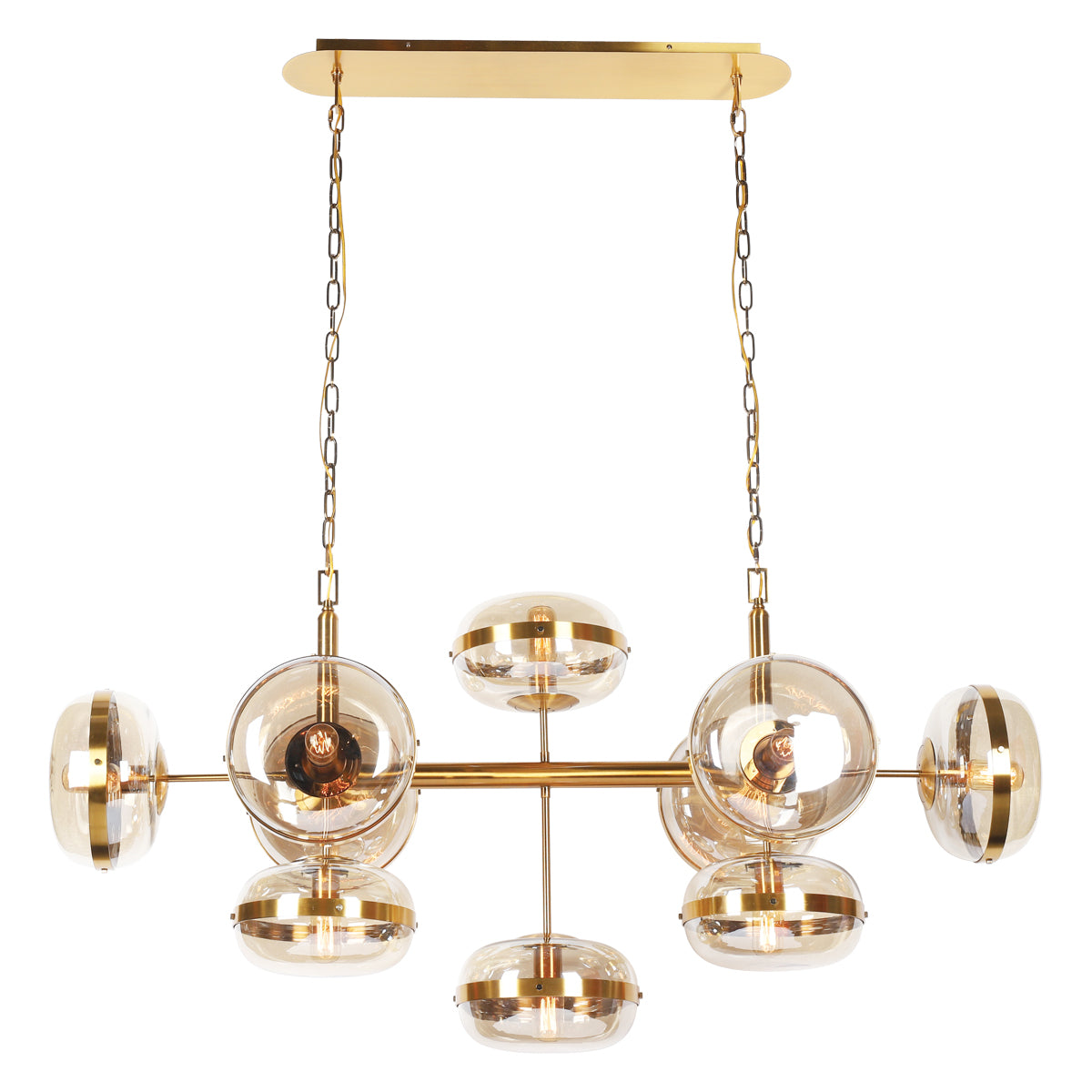 Eurofase - 37089-016 - NOTTINGHAM-CHD-10LT-54IN-BR-AM - NOTTINGHAM - Brass