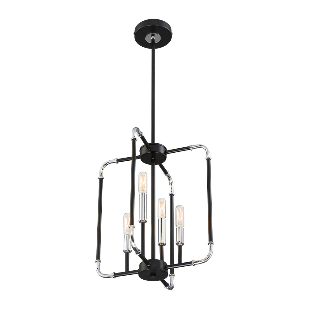 Eurofase - 37128-012 - Four Light Chandelier - Percy - Chrome/Black