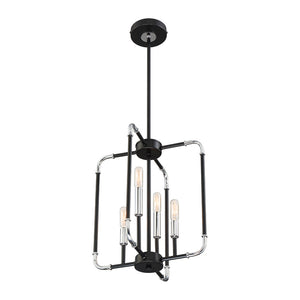 Eurofase - 37128-012 - Four Light Chandelier - Percy - Chrome/Black