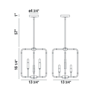 Eurofase - 37128-012 - Four Light Chandelier - Percy - Chrome/Black