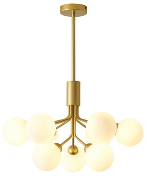 A Touch Of Design - CL1012466 - Nine Light Chandelier - Astoria - Brass/Opal Glass