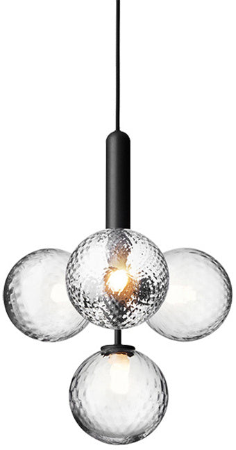 A Touch Of Design - CL1012480 - Four Light Pendant - Marlow - Black/ Clear Glass