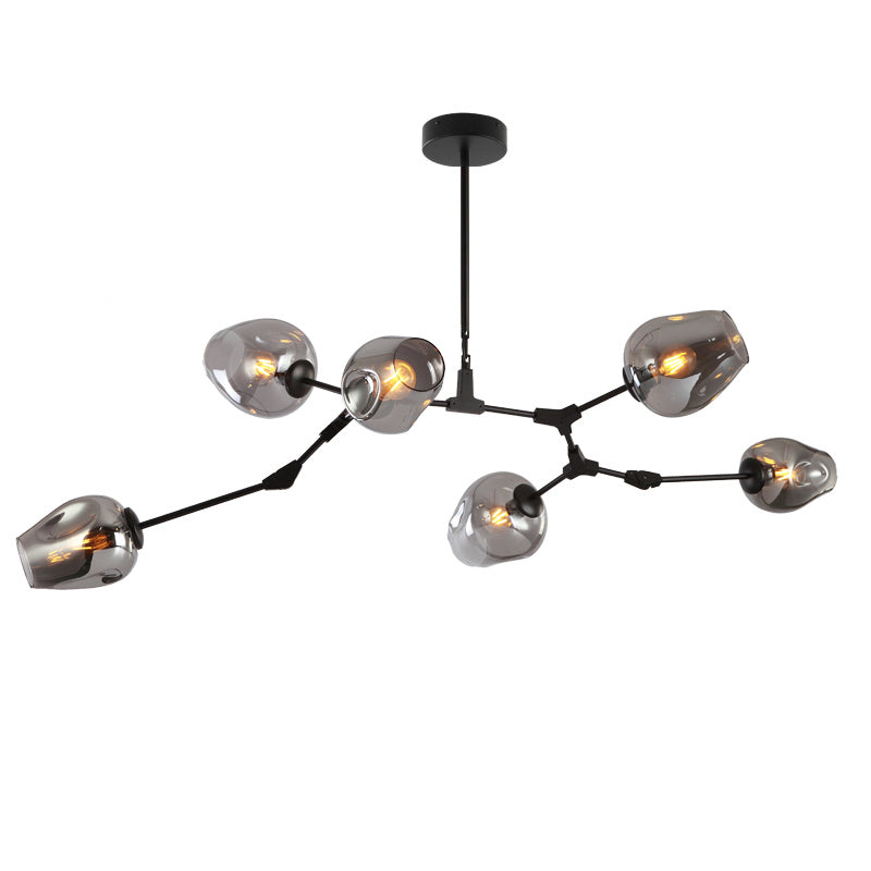 A Touch Of Design - CL1012602 - Six Light Chandelier - Nebulus - Black/Somoked Grey