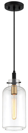 A Touch Of Design - CL1016016 - One Light Pendant - Larsen - Black/Clear